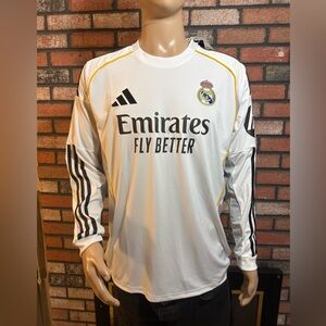Adidas Real Madrid 25/26 Long Sleeve Home Stadium Jersey Size XL JN8884